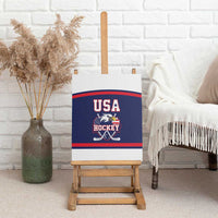 USA Ice Hockey Canvas Wall Art American Eagle Spirit Blue Version