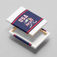 USA Ice Hockey Canvas Wall Art American Eagle Spirit Blue Version