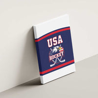 USA Ice Hockey Canvas Wall Art American Eagle Spirit Blue Version