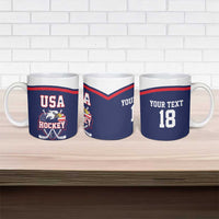 USA Ice Hockey Custom Ceramic Mug American Eagle Spirit Blue Version