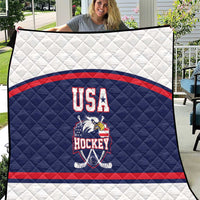 USA Ice Hockey Quilt American Eagle Spirit Blue Version