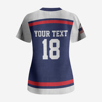USA Ice Hockey Custom Scrub Top American Eagle Spirit Blue Version