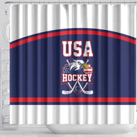 USA Ice Hockey Shower Curtain American Eagle Spirit Blue Version