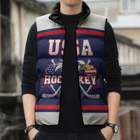 USA Ice Hockey Custom Sleeveless Puffer Jacket American Eagle Spirit Blue Version