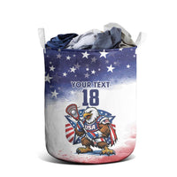 Custom USA Lacrosse Laundry Basket American Eagle Mascot