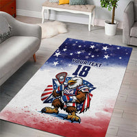 Custom USA Lacrosse Area Rug American Eagle Mascot