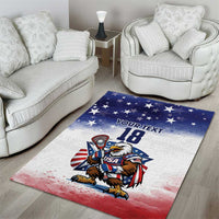 Custom USA Lacrosse Area Rug American Eagle Mascot