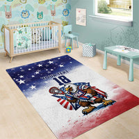 Custom USA Lacrosse Area Rug American Eagle Mascot