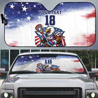 Custom USA Lacrosse Auto Sun Shade American Eagle Mascot