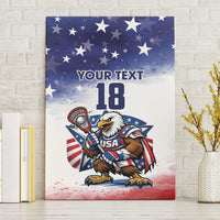 Custom USA Lacrosse Canvas Wall Art American Eagle Mascot