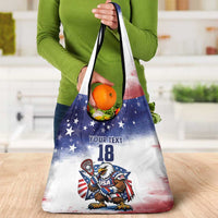 Custom USA Lacrosse Grocery Bag American Eagle Mascot