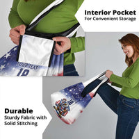 Custom USA Lacrosse Grocery Bag American Eagle Mascot