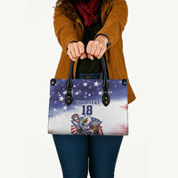Custom USA Lacrosse Leather Bag American Eagle Mascot