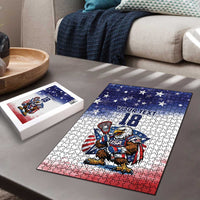 Custom USA Lacrosse Puzzle American Eagle Mascot