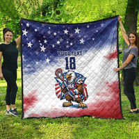 Custom USA Lacrosse Quilt American Eagle Mascot