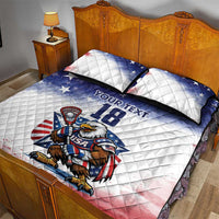 Custom USA Lacrosse Quilt Bed Set American Eagle Mascot