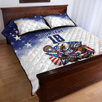 Custom USA Lacrosse Quilt Bed Set American Eagle Mascot