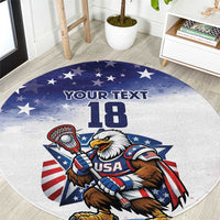 Custom USA Lacrosse Round Carpet American Eagle Mascot