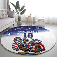 Custom USA Lacrosse Round Carpet American Eagle Mascot