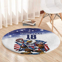 Custom USA Lacrosse Round Carpet American Eagle Mascot