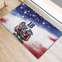 Custom USA Lacrosse Rubber Doormat American Eagle Mascot