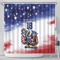 Custom USA Lacrosse Shower Curtain American Eagle Mascot