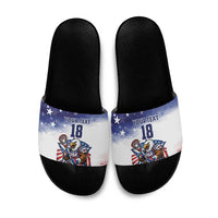 Custom USA Lacrosse Slide Sandals American Eagle Mascot