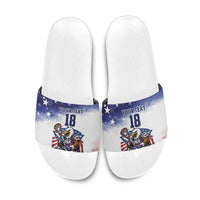 Custom USA Lacrosse Slide Sandals American Eagle Mascot