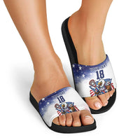 Custom USA Lacrosse Slide Sandals American Eagle Mascot