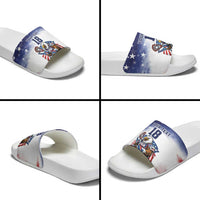 Custom USA Lacrosse Slide Sandals American Eagle Mascot