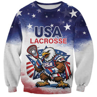 Custom USA Lacrosse Sweatshirt American Eagle Mascot