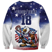 Custom USA Lacrosse Sweatshirt American Eagle Mascot
