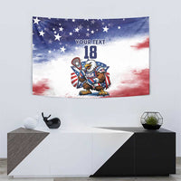 Custom USA Lacrosse Tapestry American Eagle Mascot
