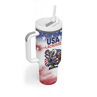Custom USA Lacrosse Tumbler With Handle American Eagle Mascot