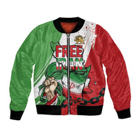 Free Iran Lion and Sun Personalized Bomber Jacket Persian Freedom Protest