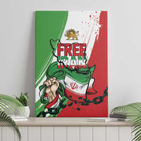 Free Iran Lion and Sun Canvas Wall Art Persian Freedom Protest