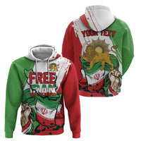 Free Iran Lion and Sun Personalized Hoodie Persian Freedom Protest