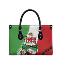 Free Iran Lion and Sun Leather Bag Persian Freedom Protest