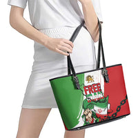 Free Iran Lion and Sun Leather Tote Bag Persian Freedom Protest