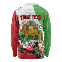 Free Iran Lion and Sun Personalized Long Sleeve Shirt Persian Freedom Protest