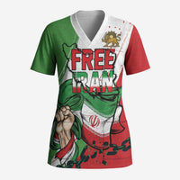 Free Iran Lion and Sun Personalized Scrub Top Persian Freedom Protest