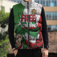 Free Iran Lion and Sun Personalized Sleeveless Puffer Jacket Persian Freedom Protest