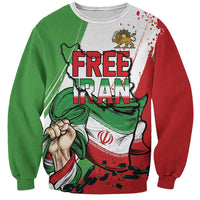 Free Iran Lion and Sun Personalized Sweatshirt Persian Freedom Protest