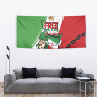 Free Iran Lion and Sun Tapestry Persian Freedom Protest