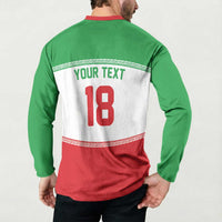 Iran Flag Custom Button Sweatshirt Persian Pride National Colors