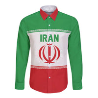 Iran Flag Custom Long Sleeve Button Shirt Persian Pride National Colors