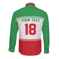 Iran Flag Custom Long Sleeve Button Shirt Persian Pride National Colors
