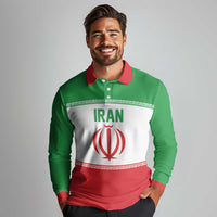 Iran Flag Custom Long Sleeve Polo Shirt Persian Pride National Colors