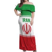 Iran Flag Custom Off Shoulder Maxi Dress Persian Pride National Colors