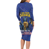 I Am From Bosnia Take Me To America Long Sleeve Bodycon Dress Road to WC 2026